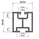 G21 alumínium profil 40x40 mm kalapácsfejű csavarhoz és speciális kőhöz, 6 m