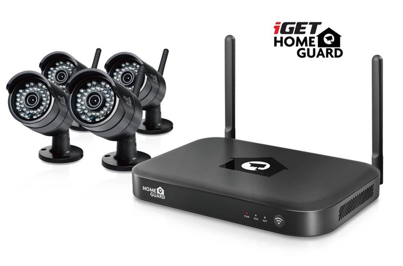 Kamerový set iGET HOMEGUARD HGNVK88304 WiFi 8CH DVR + 4x IP kamera 1080p, WiFi i RJ45