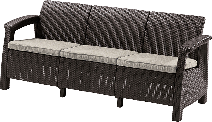 Kerti bútor Keter Corfu love seat max három személyes kanapé, barna