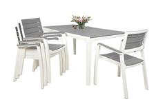 Keter Harmony kerti bútor szett, asztal + 4 szék fehér/világos szürke
