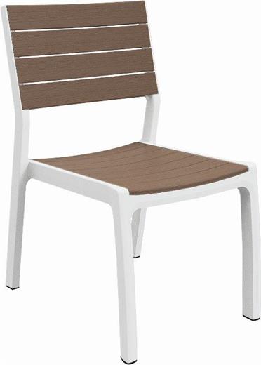 Keter Harmony műanyag kerti szék , fehér / cappuccino, karfák nélkül