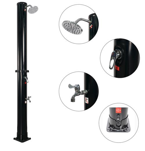 Napelemes zuhany G21 Raven 40 l, fekete