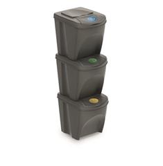 Odpadkový kôš Prosperplast SORTIBOX 3 x 25 l šedý