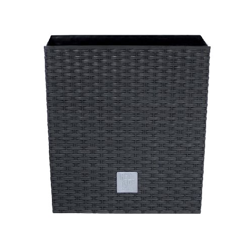 Prosperplast Rato Low kaspó antracit 22,3 x 22,3 x 22,8 cm
