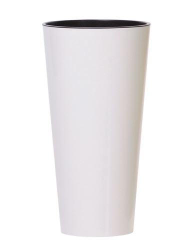 Prosperplast TUBUS SLIM fehér fényes 25 cm virágcserép